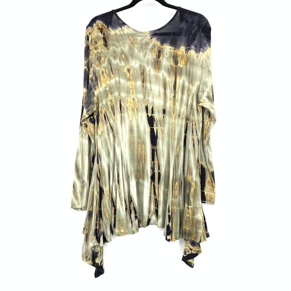Pure Intent Open Front Thin Cardigan Sweater Womens One Size Plus Tie Dye - Picture 2 of 7
